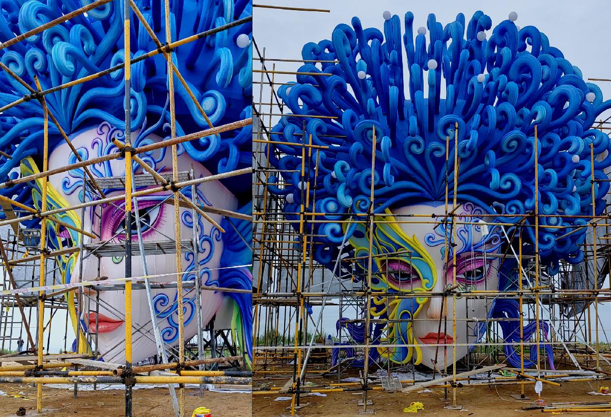 2024年 山东威海15米精卫女神灯组