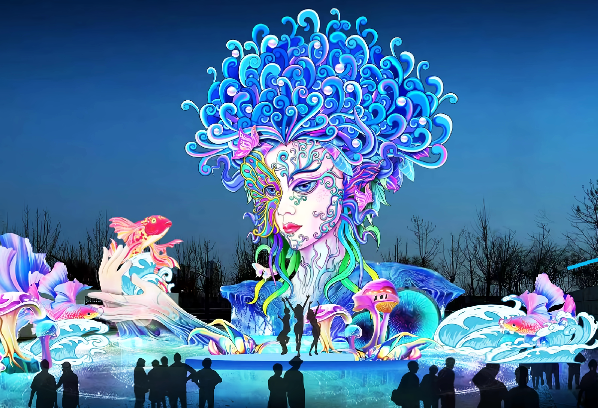 2024年山东威海15米精卫女神灯组