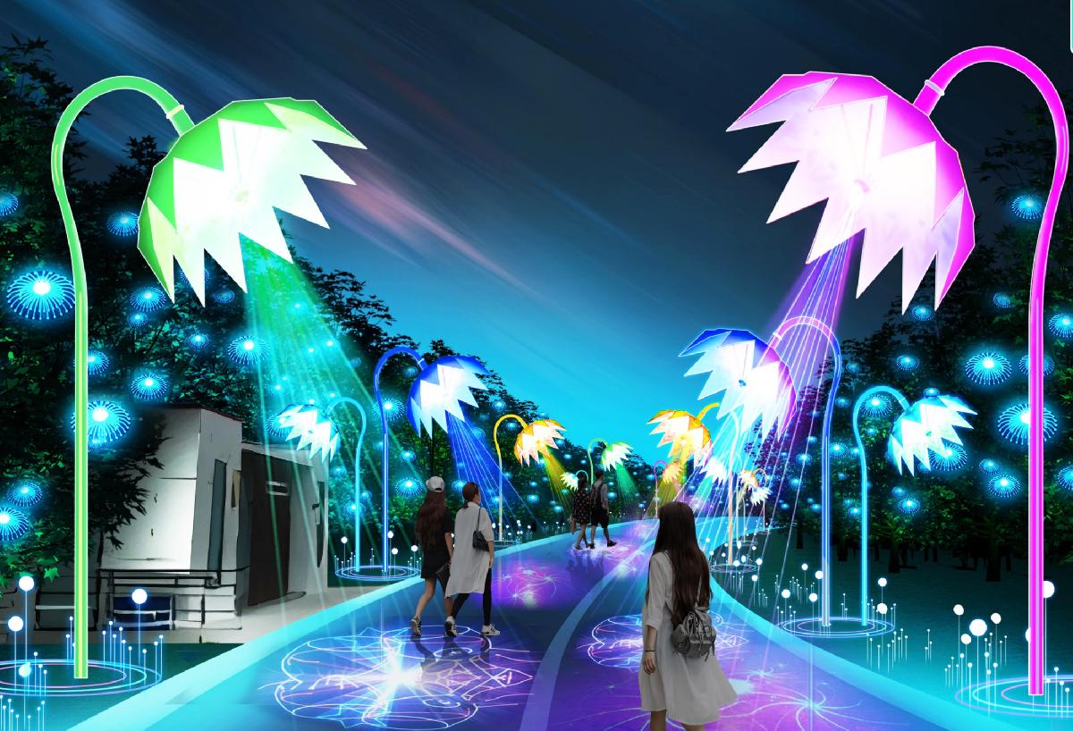 2024年晋阳湖桃花岛氛围灯光打造